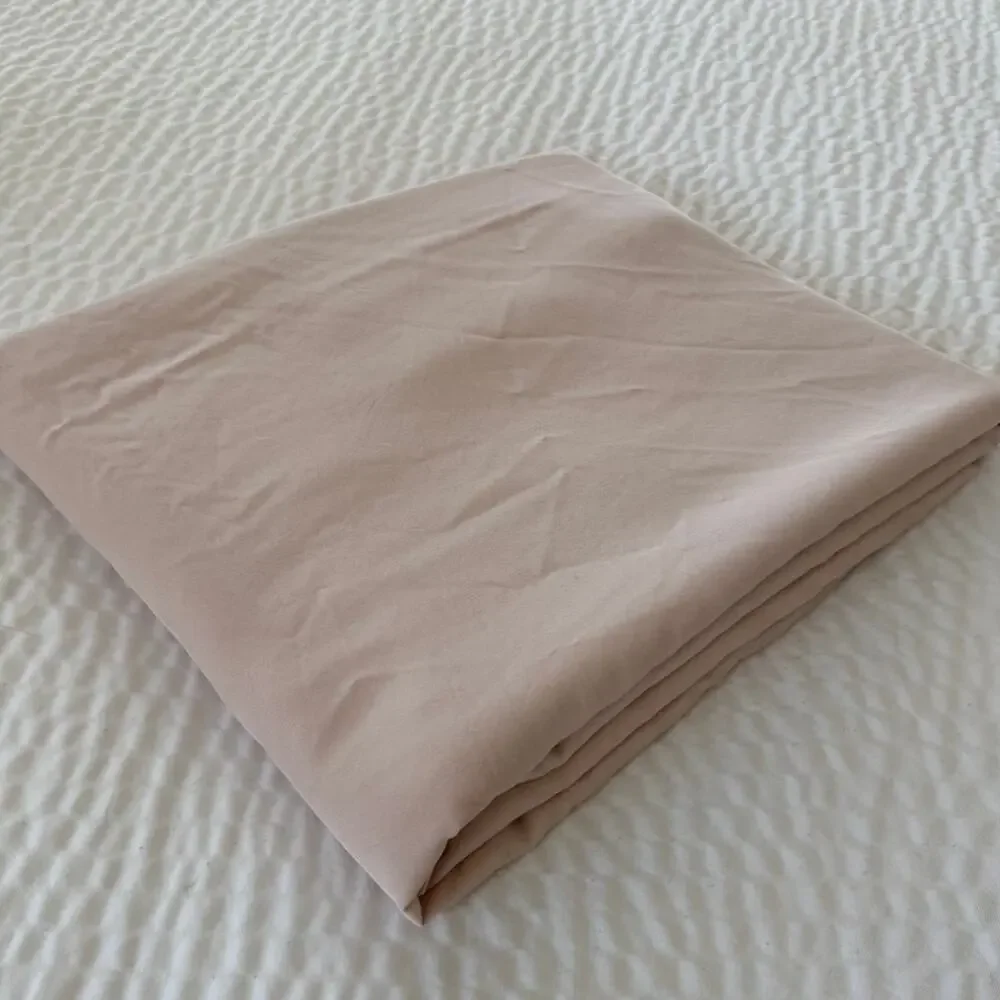 Pure Fiber Bamboo Queen Flat Sheet Blush Pink Viscose Cooling Soft Bedding Linen